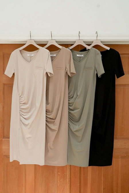 Relaxed T-Shirt Long Dress sand Mサイズ