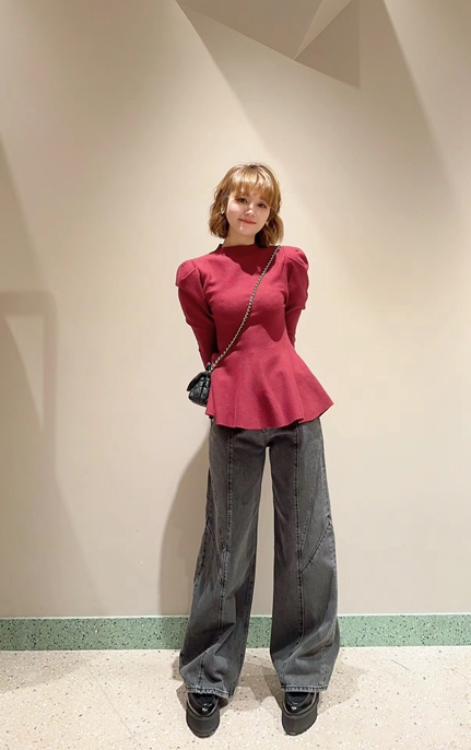 コクーンディティールデニムパンツ SNIDEL / スナイデル同型