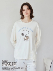 【PEANUTS】SNOOPY×BEAR ワンポイントロンT&ロングパンツ　上下セント