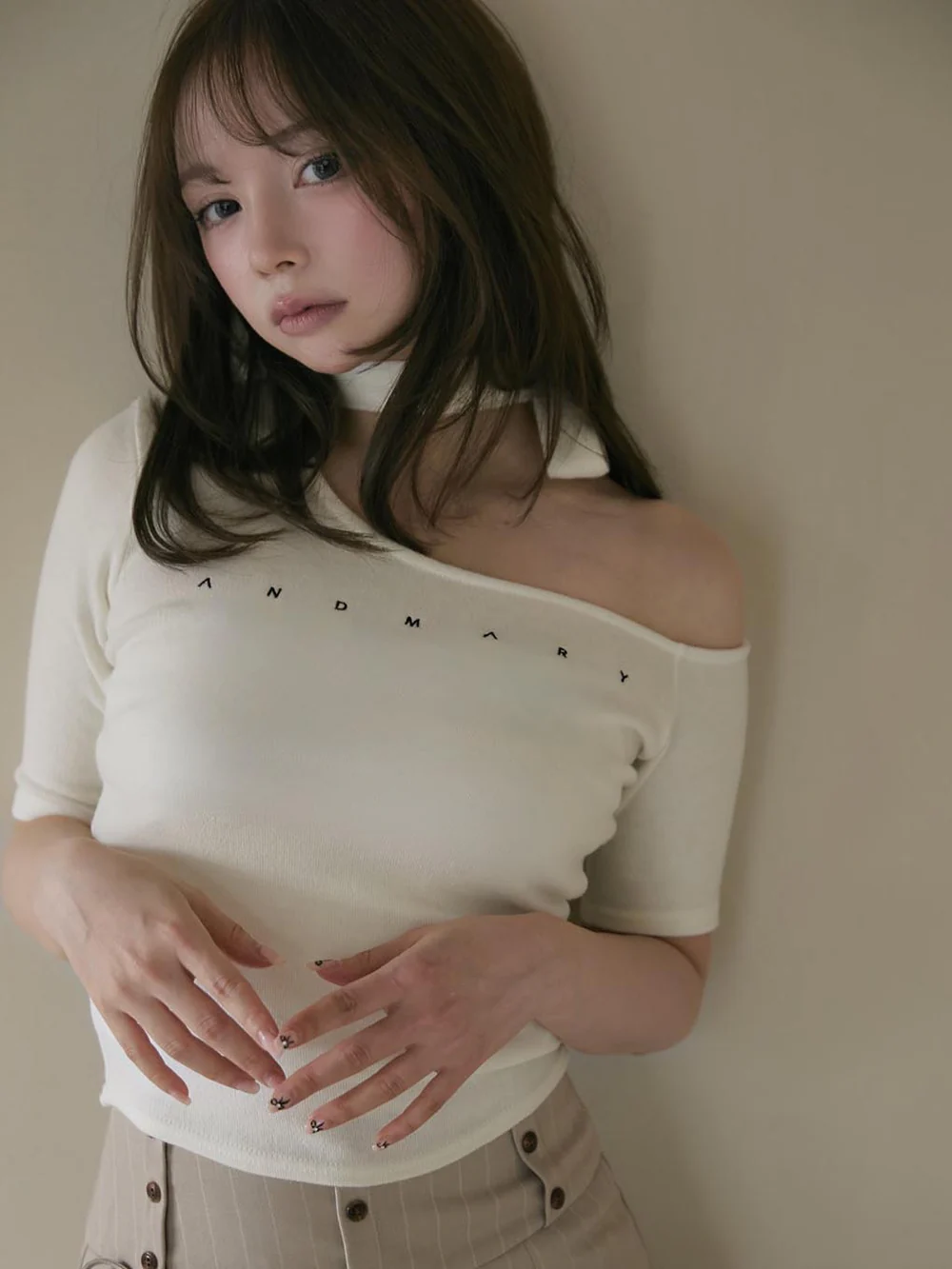 Nana ribbon oneshoulder tops