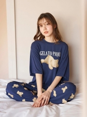 ベアワンポイントTシャツ&ロングパンツセット