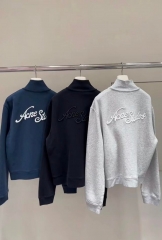 アクネストゥディオズ  ロゴ ジップアップ スウェットシャツ